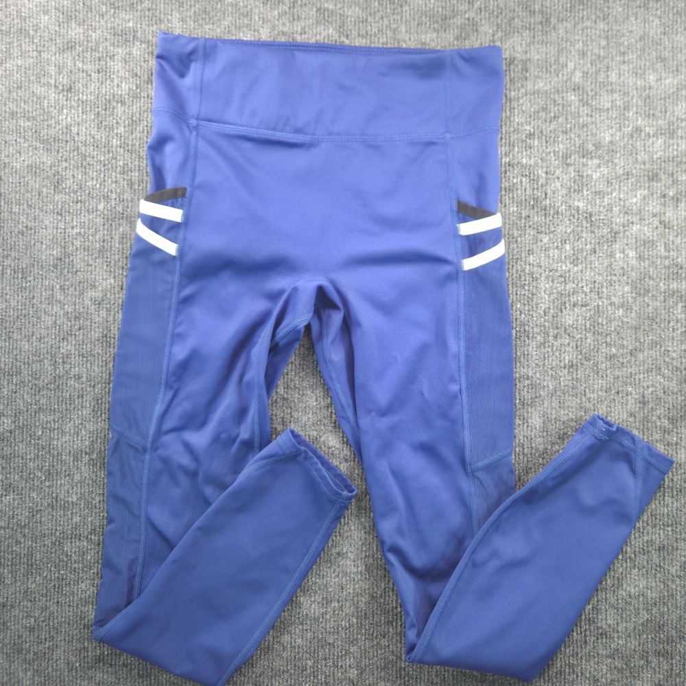 Fabletics Leggings Womens Size Small Blue Excellent Pockets Mesh Athleisure